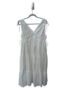 NWOT Mod Ref White Lightweight Tiered Maxi Dress with Tie Shoulders